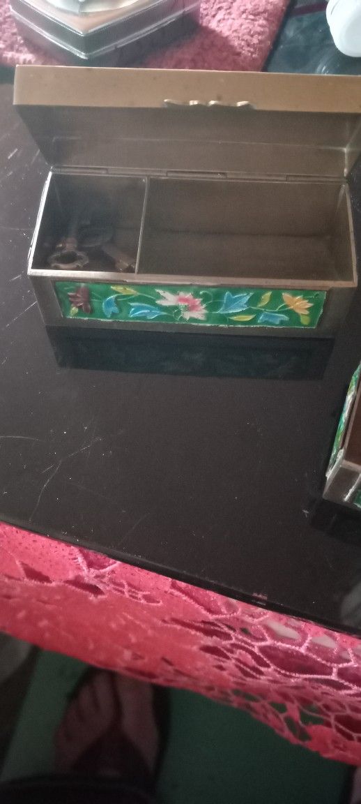 Antique Chinese Raised Enamel Stamp Boxes