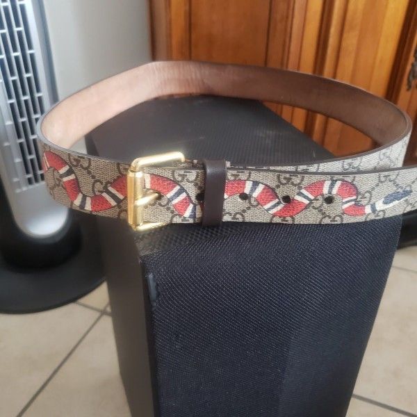 Gucci snake print shop gg supreme belt
