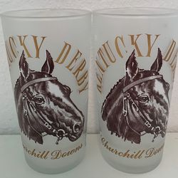 (2) VINTAGE 1964 KENTUCKY DERBY GLASSES