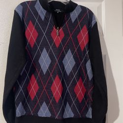 Dark Blue Argyle Sweater