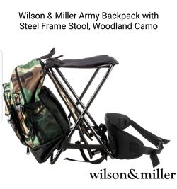 Hunters backpack with pull out chair