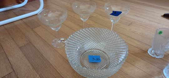 Viintage Princess House Heritage margarita glass & glass bowl
