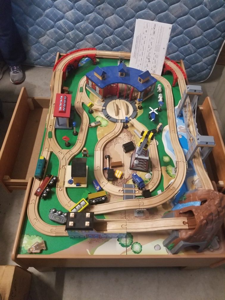 Like new train table with wooden tracks 32x49