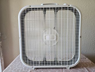 Lasko 20" Classic Box Fan with Weather-Resistant Motor, Portable Cooling Floor or Window Fan, 3 Speeds, White,