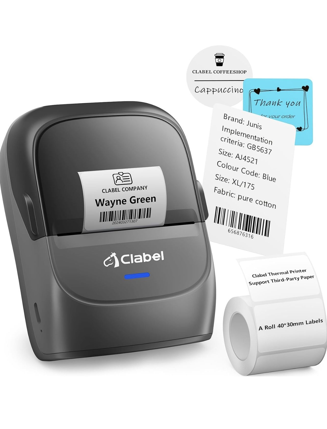 Label Maker Machine with Tape, Portable Bluetooth Handheld ,2inch -gray color