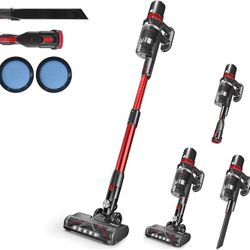 27000Pa Cordless Vacuum Cleaner, 350W Brushless Motor Stick Vacuum, Up to 45 Minutes Runtime Detachable Battery, 4 in 1 Handheld Lightweight Vacuum fo