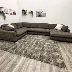 Huge Gray Cloud Sectional Couch - Free Delivery 
