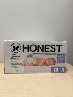 SIZE NEWBORN DIAPERS HONEST BABY DIAPERS 72 COUNT- 1 AVAILABLE