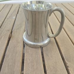 Vintage Flagg&Homan Pewter Glass Bottom Mug