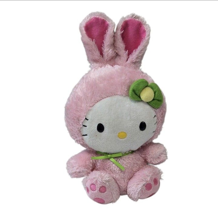 Ty Sanrio Hello Kitty Plush 6" Pink Bunny Costume Stuffed Animal Toy 2011 Easter