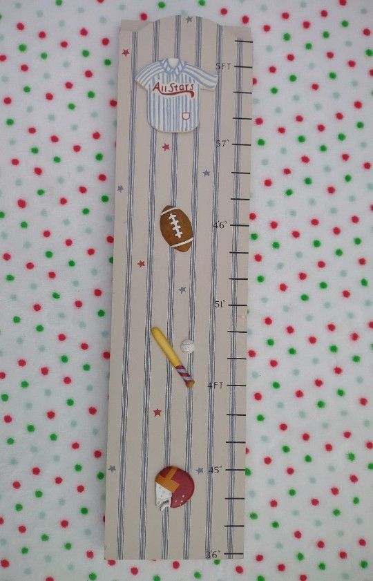 Vintage Wooden Folding Sports Children's Hanging Height Chart