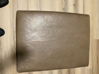 Brown Leather Nailhead Ottoman