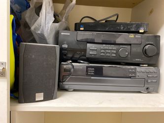 Kenwood Audio-Video Surround receiver, CD player, and speaker