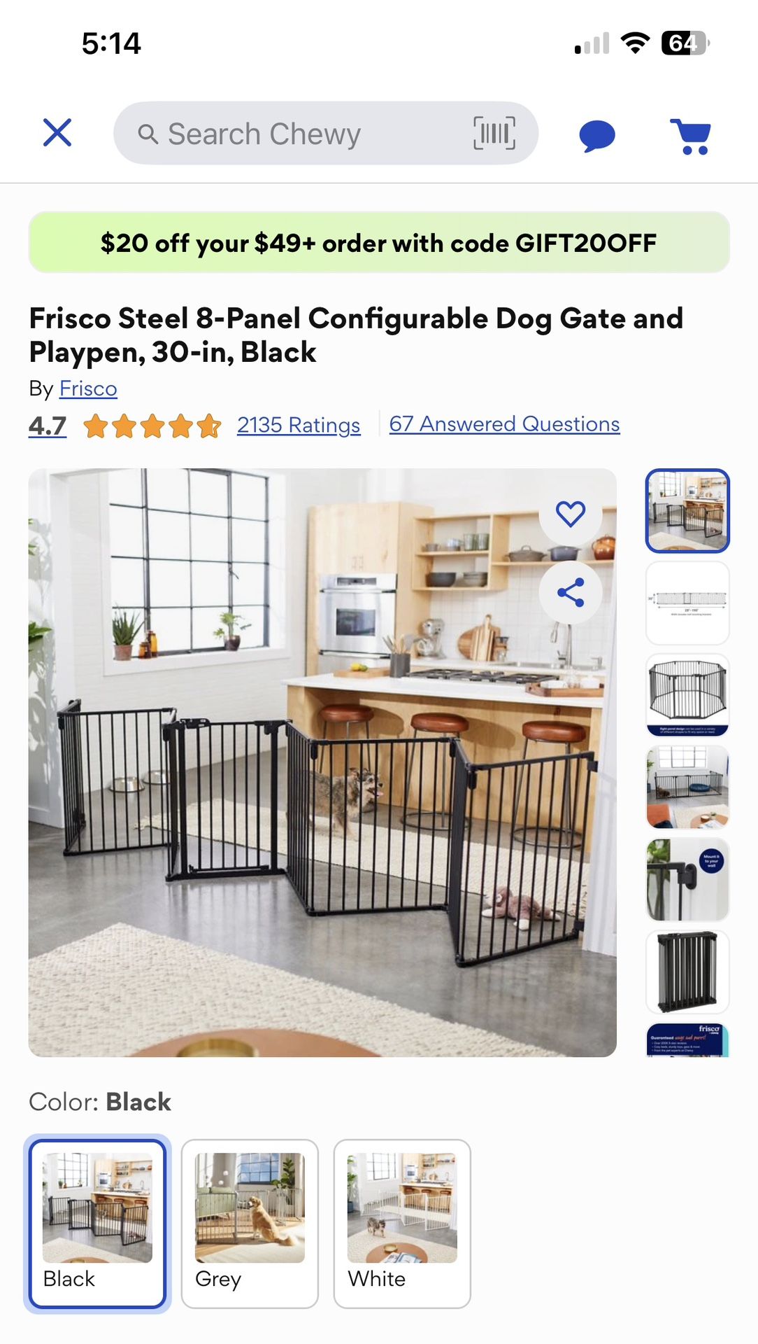 Frisco 8 Panel Configurable  Dog Crate and Playpen