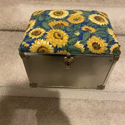 Vintage Storage Box With Padded Top . 