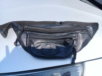 Black Leather Fanny Pack