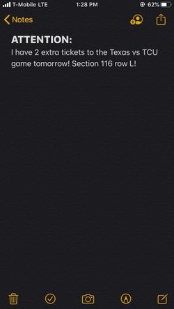 Tickets for TCU game