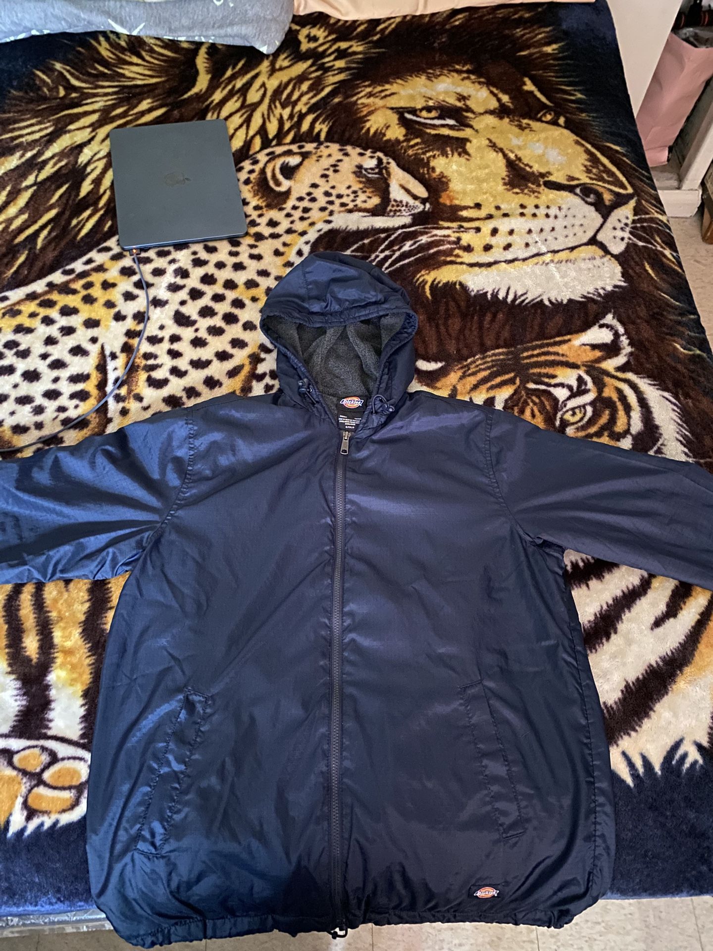 Fleece Lined Nylon Hooded Jacket
