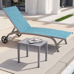 2-Piece Aluminum Outdoor Side Table Set – New