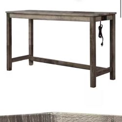 Rectangle Antique Natural Oak Wood Bar Table 