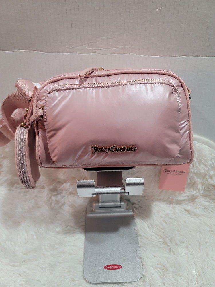 Juicy Couture Pink Diamond Timeless Crossbody Hobo Shoulder Bag With Coin Purse 