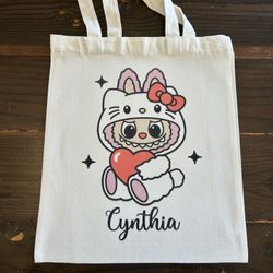 Labubu Hello Kitty Tote Bag - Personalized 