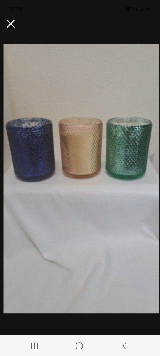 3 Decorative 8 Oz Candles -Assorted Scents