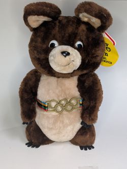 Dakin 1980 Moscow Olympic Games Misha Bear Mascot Plush Stuffed 12" Brown Bear 
