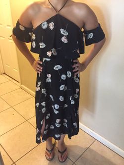 Women’s black floral dress