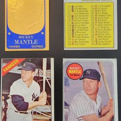 Mickey Mantle Baseball Cards (4) 