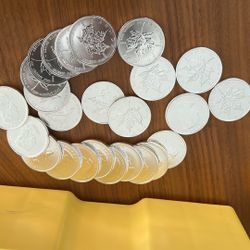 Mint Box Of Canadian Maple Leaf Silver Coins .999 Pure