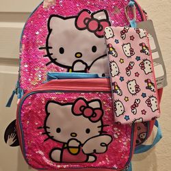 Hello Kitty Kid's 5-piece Backpack and Lunch Pail Set