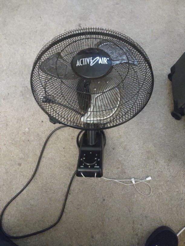 Metal Wall Mount Tilting Fan -Active Air Heavy-Duty 16 Inch 3 Speed 