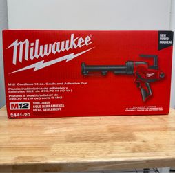 Milwaukee M12 cordless 10 oz caulk and adhesive gun