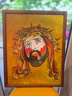 Stain Glass Jesus Religious Art (19.5" x 15.25")