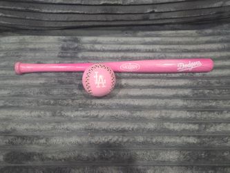 Dodgers mini bat and baseball