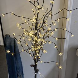 Lighted cherry blossom tree