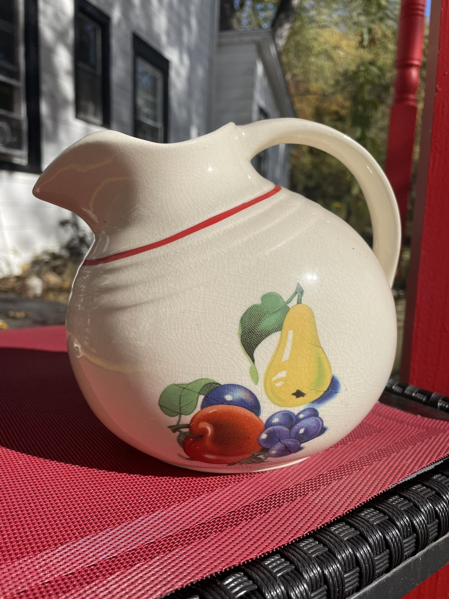 vintage 1940’s Ball Shaped Country Farmhouse Style Pitcher