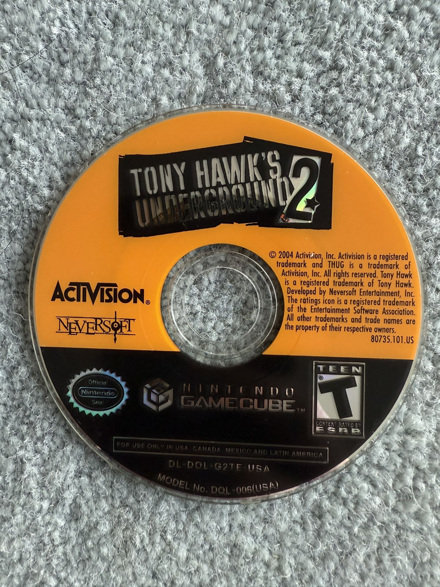 ***NO TRADES!!!*** Tony Hawk’s Underground 2 (GameCube) ***flawless disk***