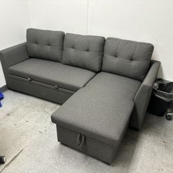 Open-Box Sleeper Sofa Bed With Reversible Storage Chaise in Perfect Condition