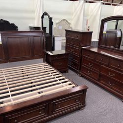 New 5 Piece Bedroom Set .  Brown Panel.  Free Delivery !