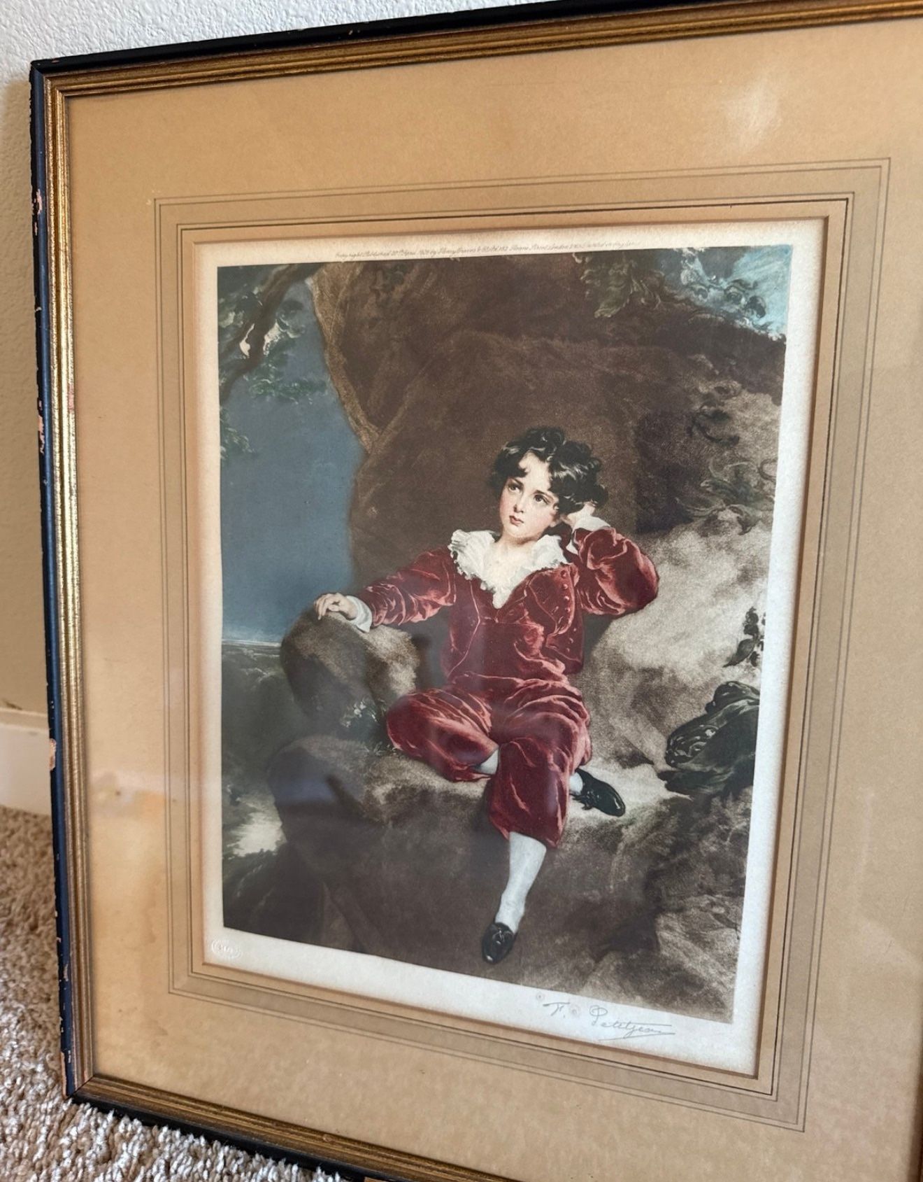 The Red Boy VINTAGE PRINT Painting Portrait Mister Lambton Thomas Lawrence