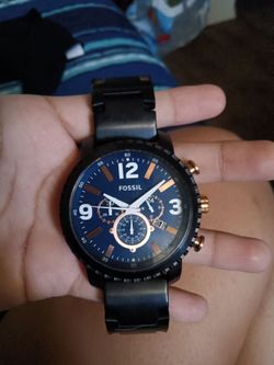 Fossil Chronograph Watch Black and Rose Gold