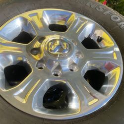 4 Rims And Tires All Most Like New Size LT 275/79/18 Firestone Transforme HT