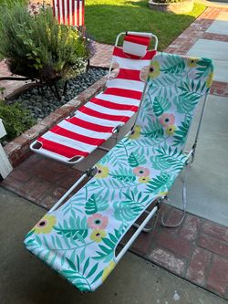 Folding Beach Lounge Chairs Set of 2