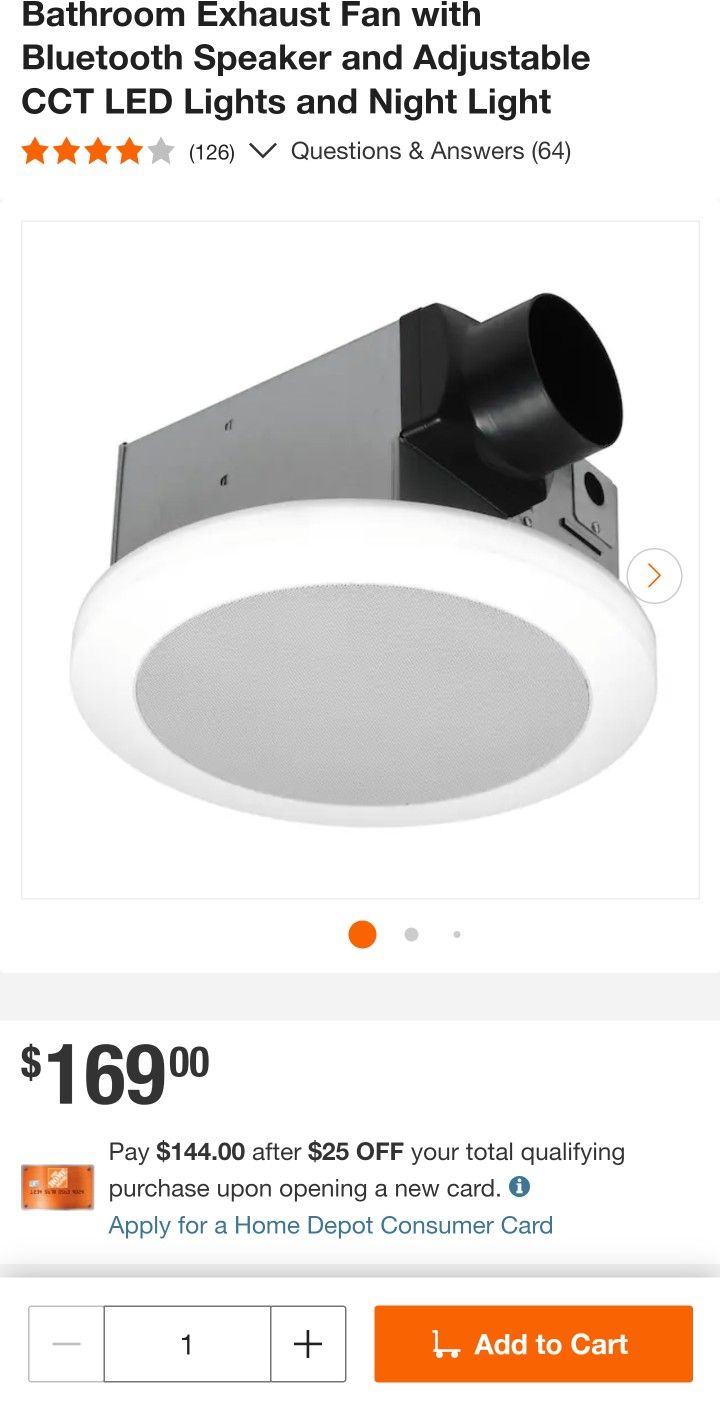 Commercial Electric Ceiling Bathroom Exhaust Fan w/ Bluetooth