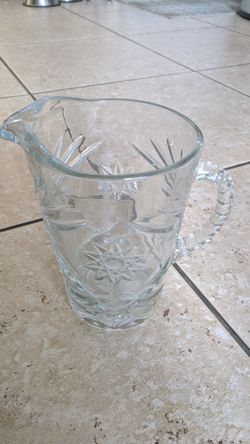 Early American small clear glass pitcher