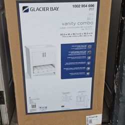 Glacier Bay Spa Bath Vanity in White with White Cultured Marble top