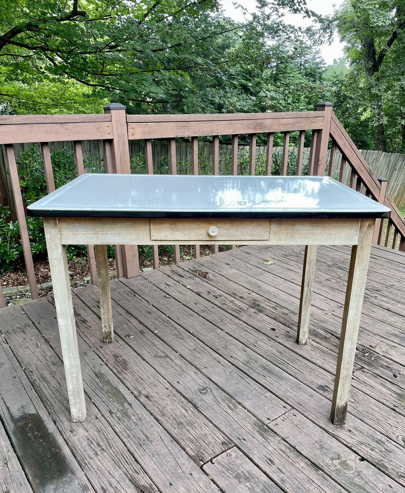 Vintage Enamel Kitchen Table