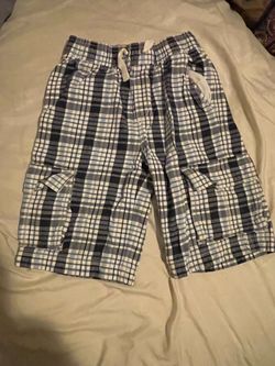 Hanna Andersson Classic Blue and White Checkered Children's Work Shorts, Size 140, 100% Cotton Brand: Hanna Andersson Size: 140 Material: 100% P